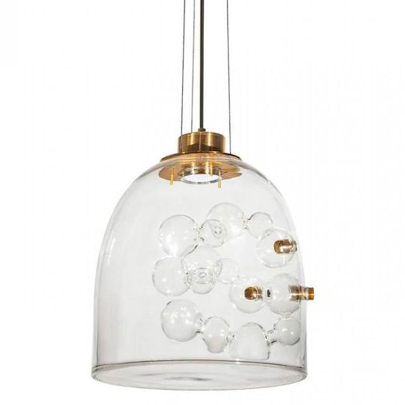 Подвесной светильник Lamps Inside Bubbles side bell Золотой Прозрачный в Ульяновске | Loft Concept 