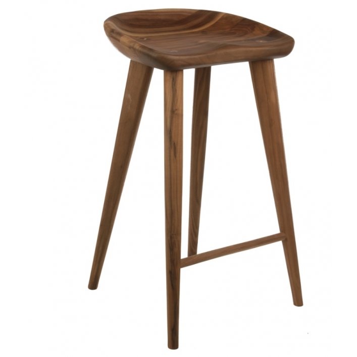 Барный стул Craig Bassam Tractor Counter Stool Белый дуб Орех в Ульяновске | Loft Concept 