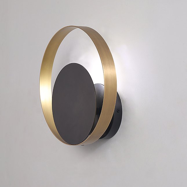 Бра VeniceM CIRCLE WALL LAMP Латунь Черный в Ульяновске | Loft Concept 