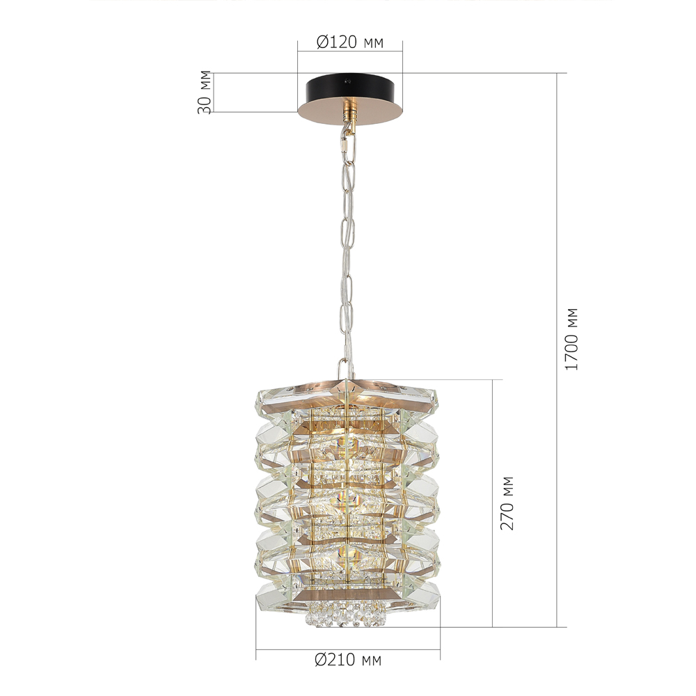 Подвесной светильник в классическом хрустальном обрамлении Light Garland в Ульяновске