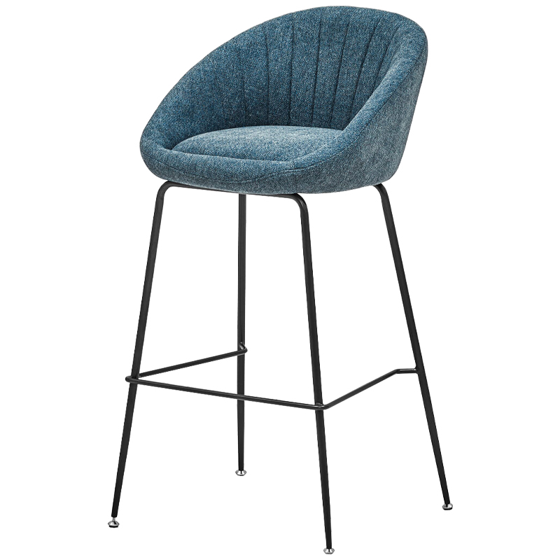 Барный стул Alberto Bar Stool Blue Черный Голубой пастельный в Ульяновске | Loft Concept 