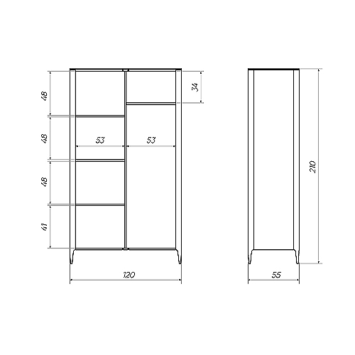 Шкаф двухстворчатый серо-бежевый Type в Ульяновске
