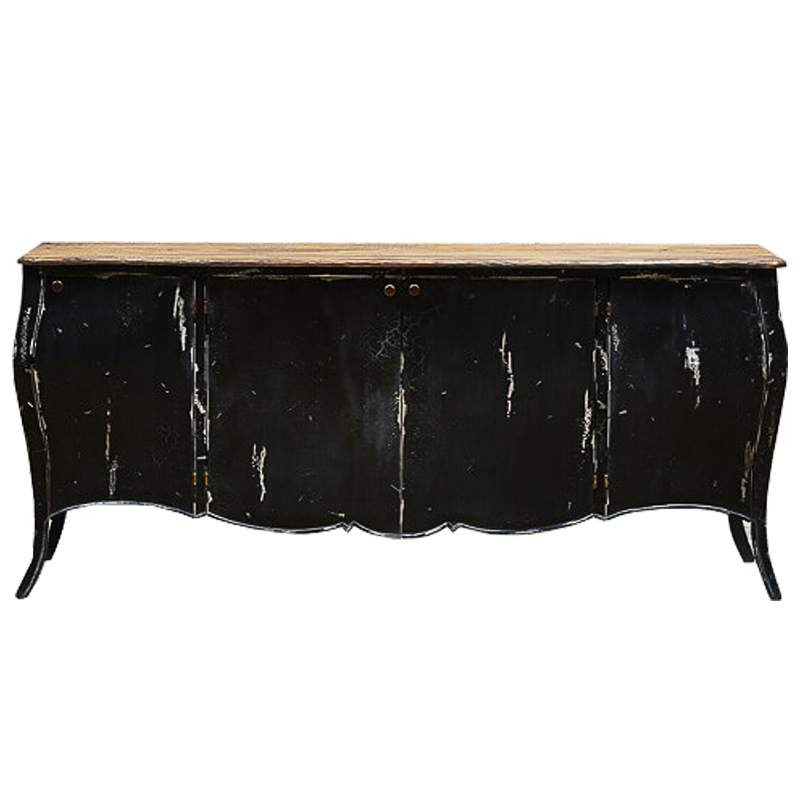 Комод длинный в стиле прованс Black Vintage Commode Черный Коричневый Винтажный черный в Ульяновске | Loft Concept 