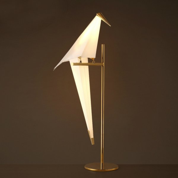 Настольная лампа Origami Bird Table Lamp Золотой Бежево-серый в Ульяновске | Loft Concept 