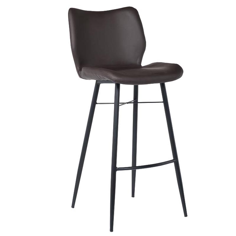 Барный стул Herald Eco Leather Bar Stool Коричневый Черный в Ульяновске | Loft Concept 