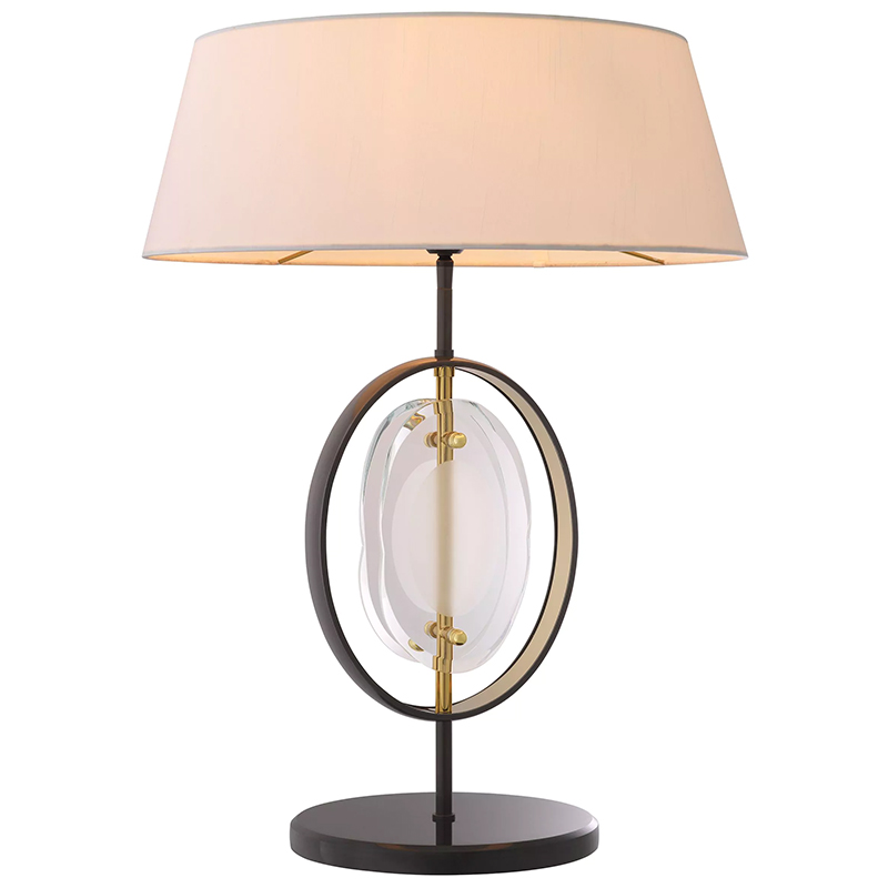 Настольная лампа Eichholtz Table Lamp Vincente Черный Золотой Кремовый Прозрачное Стекло в Ульяновске | Loft Concept 