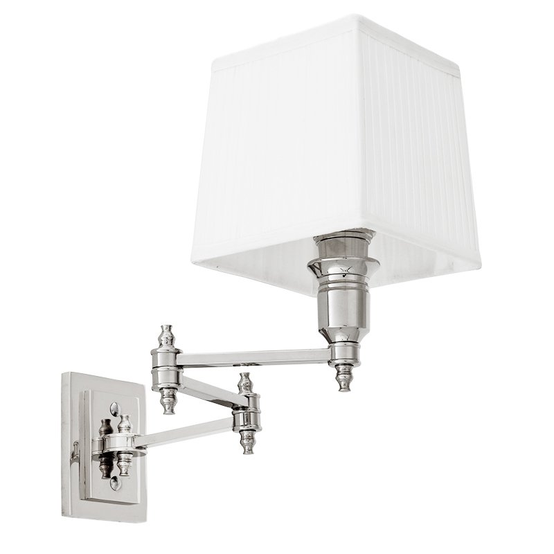 Бра Wall Lamp Lexington Swing Nickel+White Никель Белый в Ульяновске | Loft Concept 