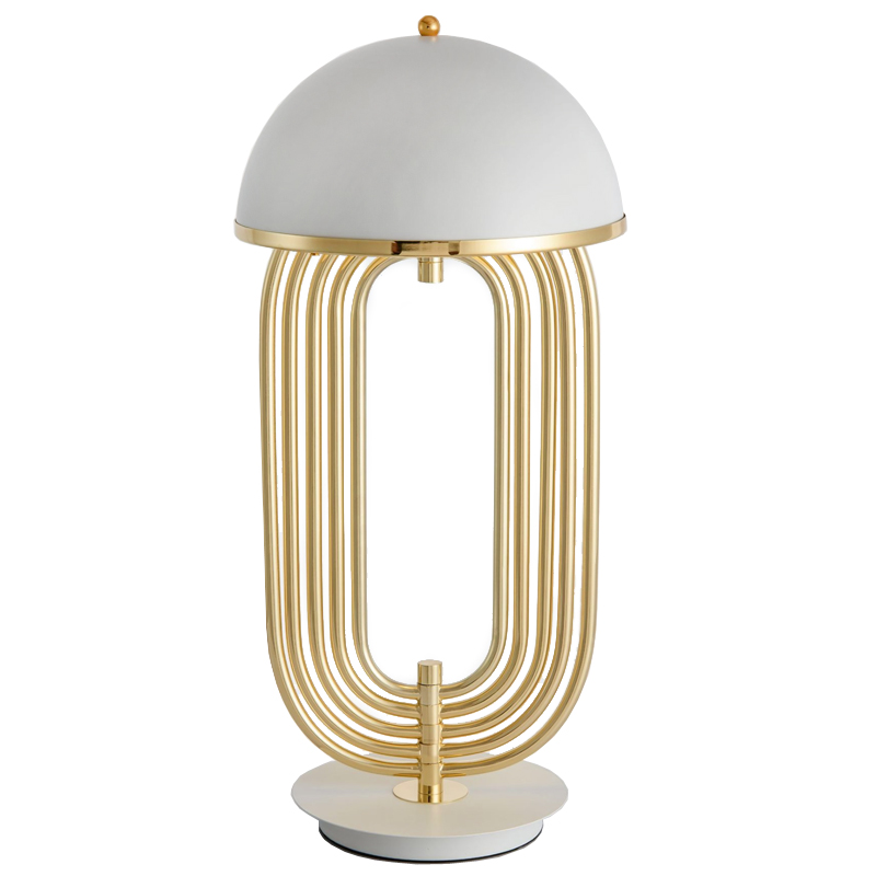 Настольная лампа Delightfull Turner Table Lamp White Глянцевое золото Белый в Ульяновске | Loft Concept 