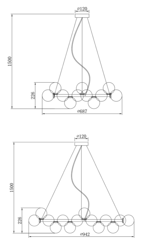 Люстра Milk Bubble Round Chandelier в Ульяновске