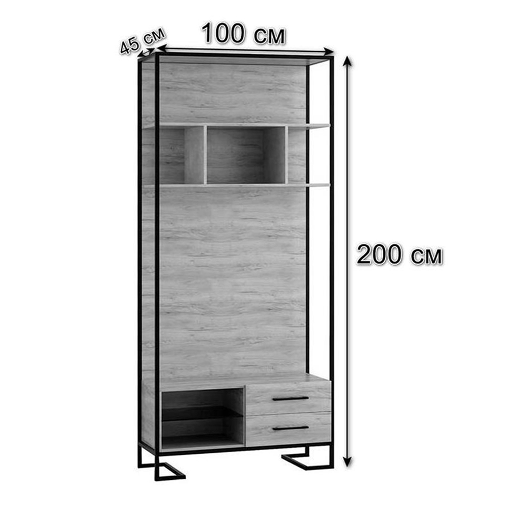 Стеллаж под TV в стиле лофт с открытыми полками и ящиками Urban Style Space в Ульяновске