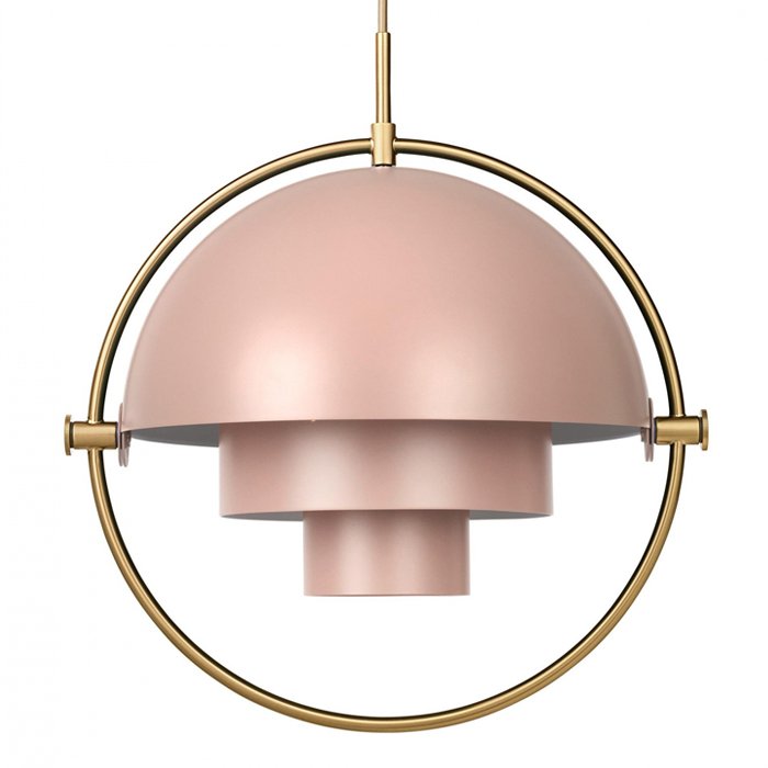 Люстра Louis Weisdorff Gubi Multi-lite Pendant Pink Латунь Дымчатая Роза в Ульяновске | Loft Concept 