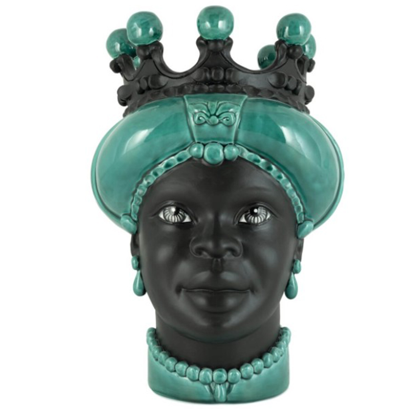 Ваза VASE MORO LADY CROWN DARK green Черный Зеленый в Ульяновске | Loft Concept 