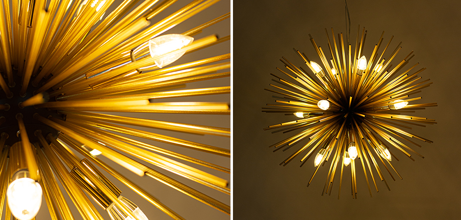 Huge Sputnik Chandelier Gold and Black  - фото №1