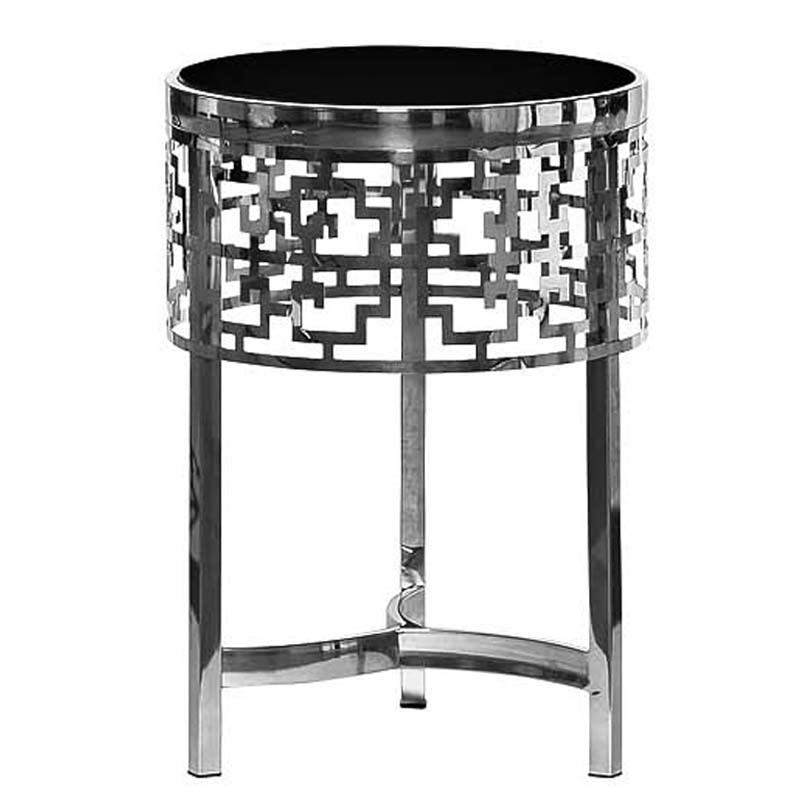 Приставной стол Yen Geometry Side Table silver 50 Серебряный в Ульяновске | Loft Concept 