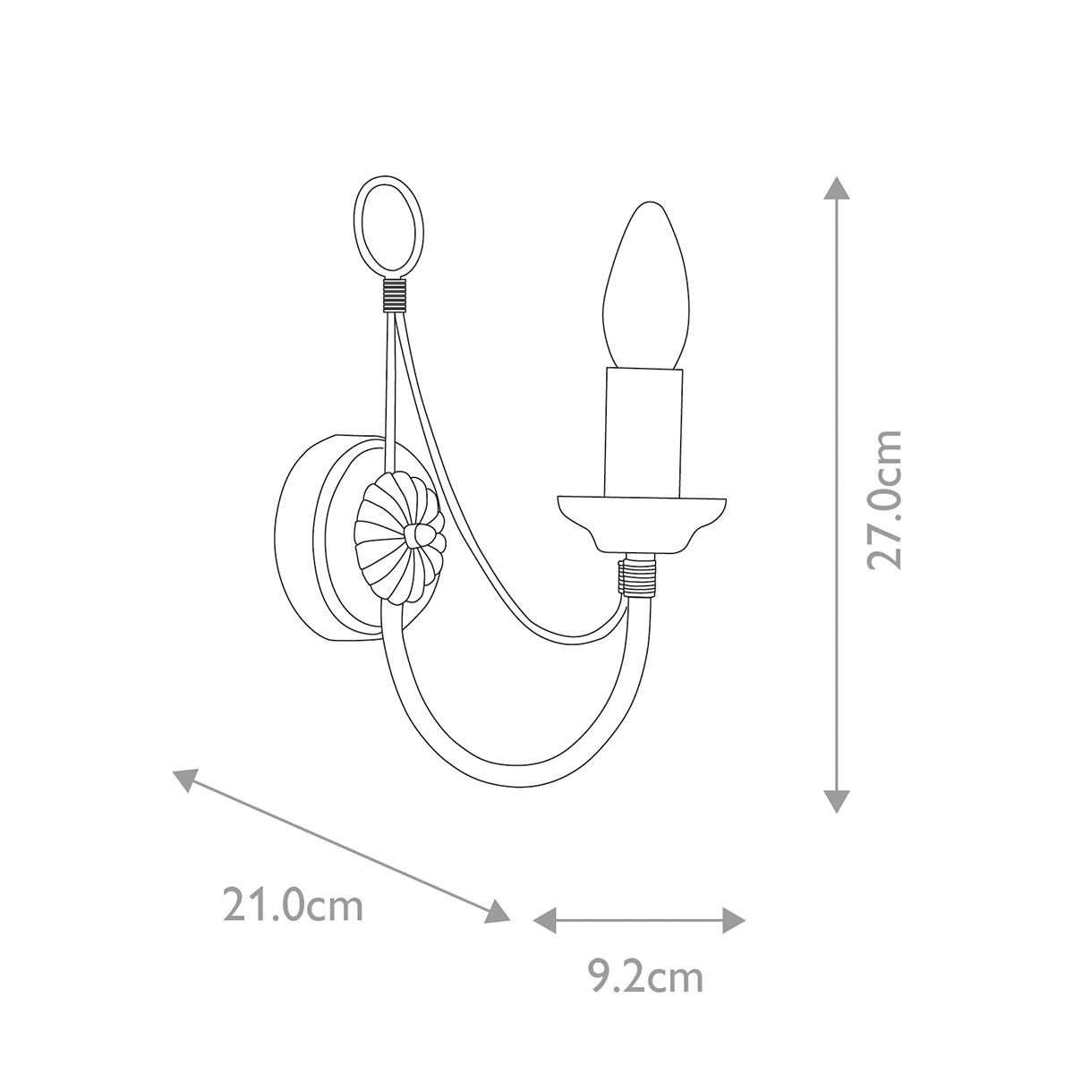 Бра черного цвета с лампой в форме свечи Elstead Lighting в Ульяновске