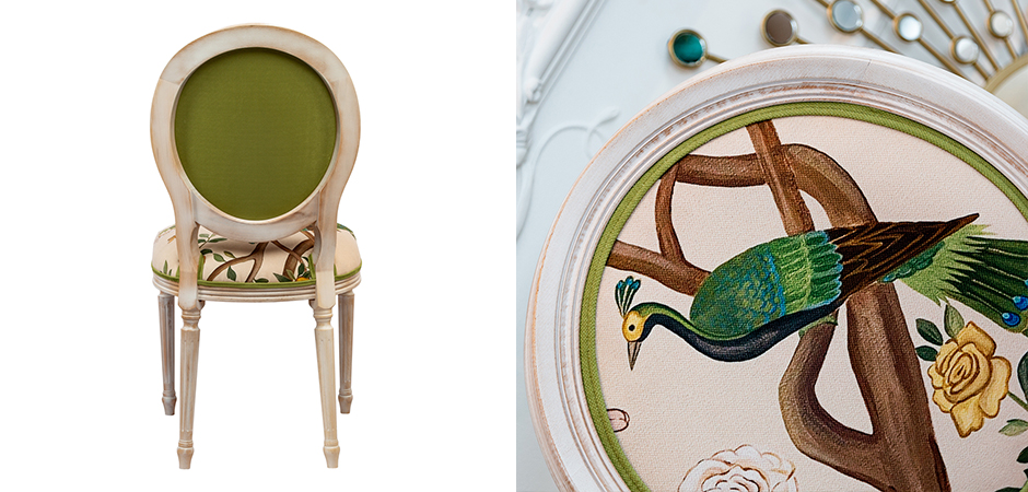 Стул с зеленым павлином Emperor