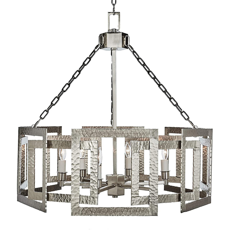 Люстра Textured Cage Pendant Lamp Silver Chandelier Серебряный в Ульяновске | Loft Concept 