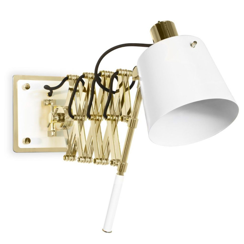 Бра PASTORIUS WALL LAMP White Белый Глянцевое золото в Ульяновске | Loft Concept 