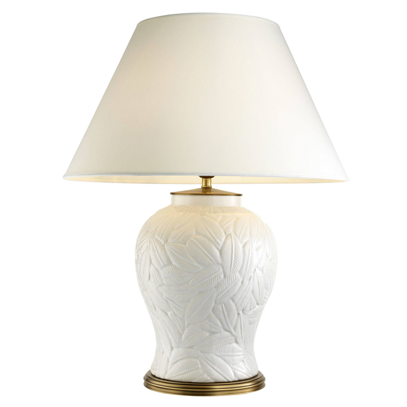 Настольная лампа Eichholtz Table Lamp Cyprus White Белый Латунь Античная полированная в Ульяновске | Loft Concept 