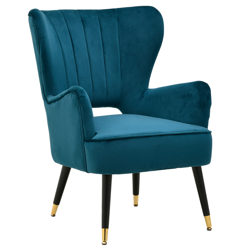 Кресло Drummond Armchairs Blue Морская синь Черный в Ульяновске | Loft Concept 