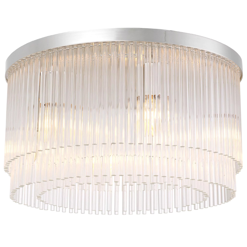 Потолочный светильник Eichholtz Ceiling Lamp Hector Nickel Никель Прозрачное Стекло в Ульяновске | Loft Concept 