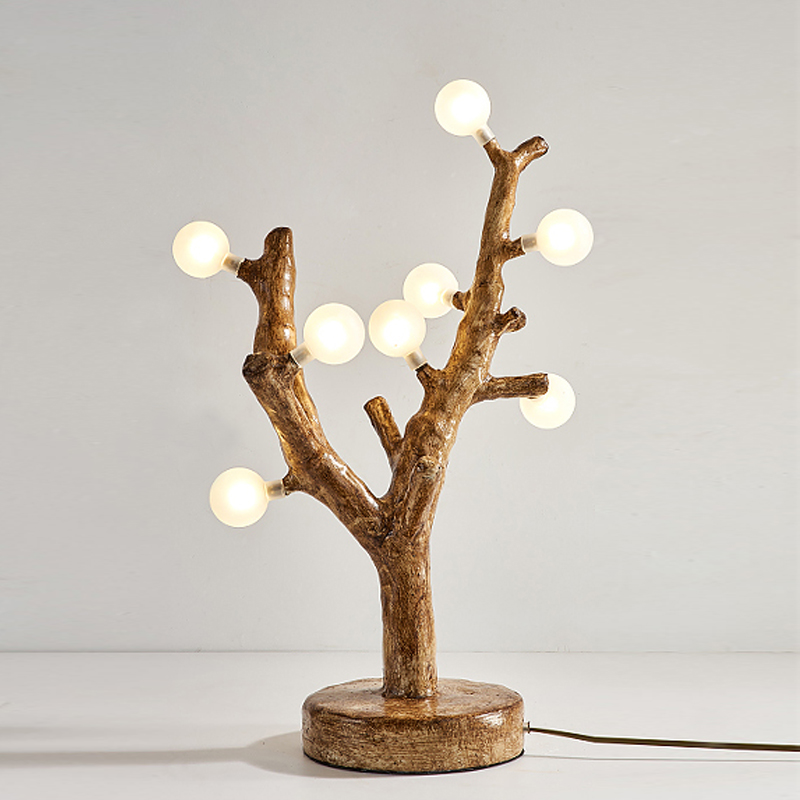 Настольная лампа Tree branch Table Lamp Коричневый Белый в Ульяновске | Loft Concept 