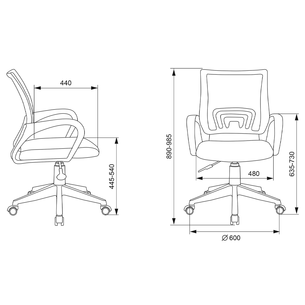 Офисное кресло с основанием из белого пластика Desk chairs Green в Ульяновске