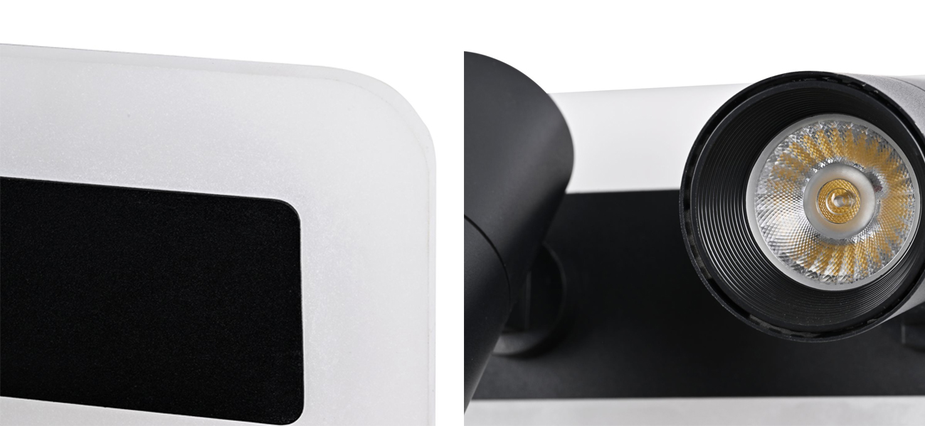 Черный потолочный светильник 2 спота с LED лентой Neoteric - фото №1