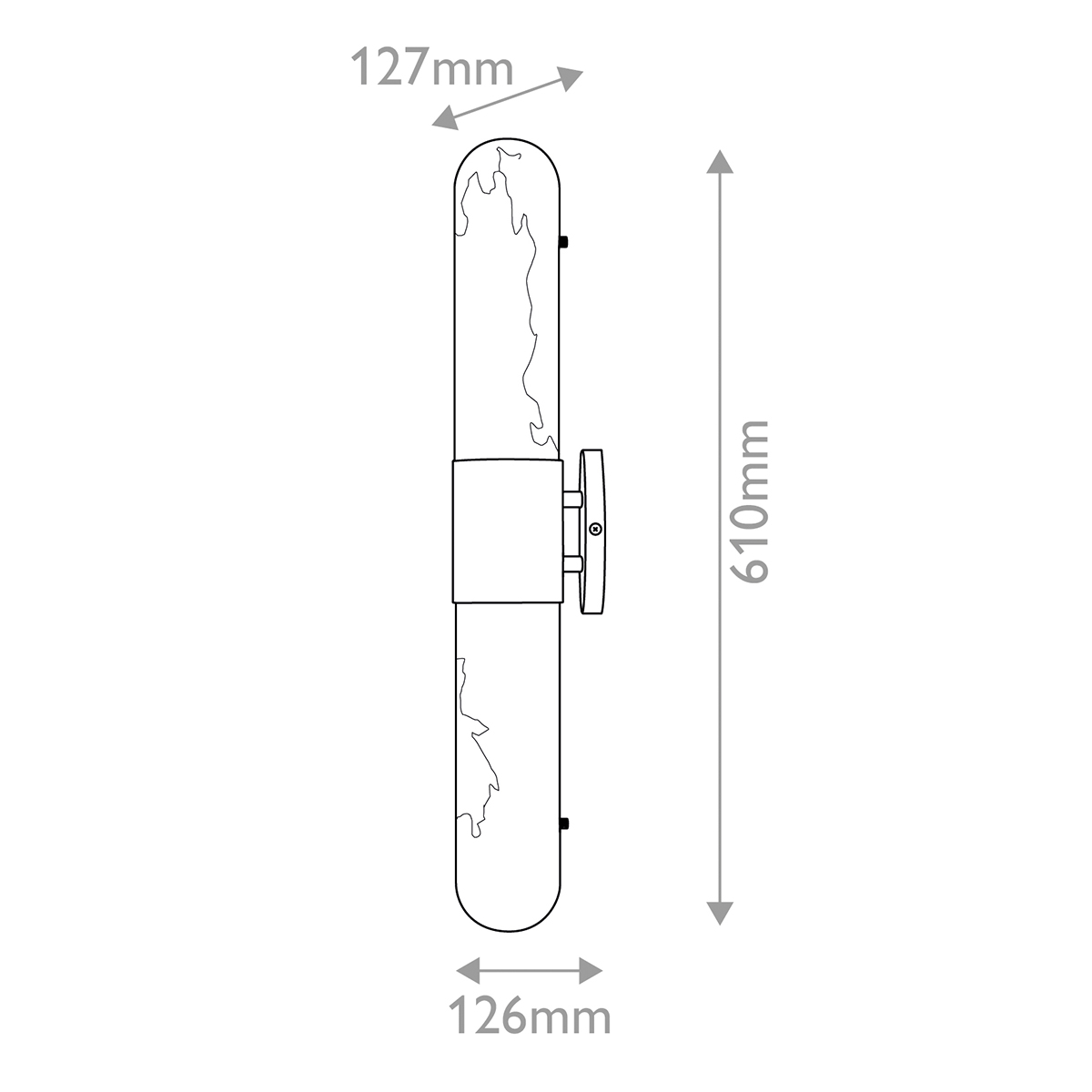 Бра для ванных комнат вертикальное с вытянутым плафоном из алебастра Hinkley в Ульяновске