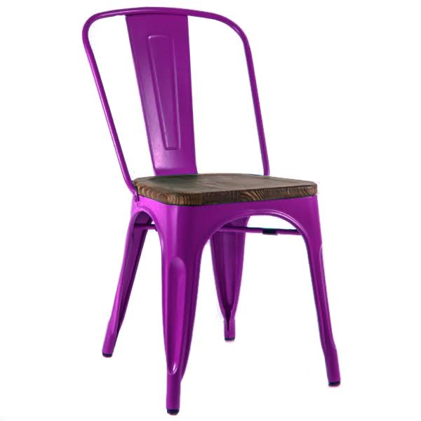 Кухонный стул Tolix Chair Wood Purple Пурпурный Пурпурный Коричневый в Ульяновске | Loft Concept 