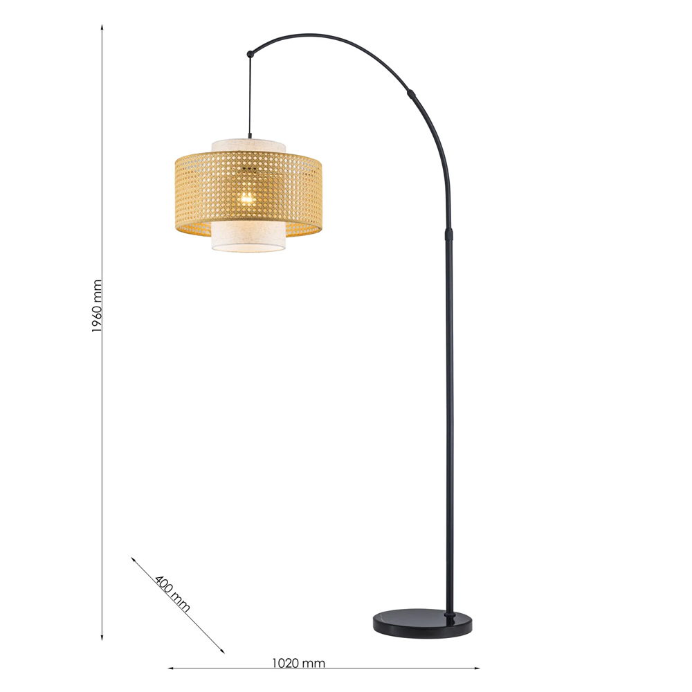 Торшер с декоративным поясом из плетеного бамбука Biuloggicu в Ульяновске