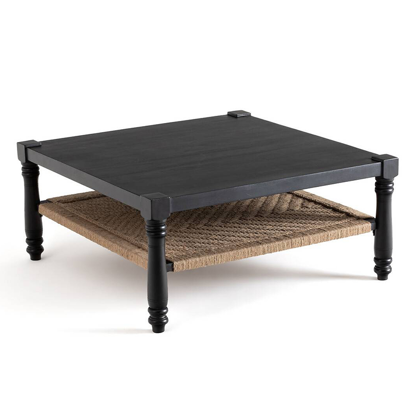 Кофейный стол Didrik Wicker Coffee Table Черный Коричневый в Ульяновске | Loft Concept 