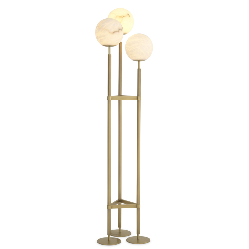 Торшер Eichholtz Floor Lamp Fiori Латунь Белый в Ульяновске | Loft Concept 