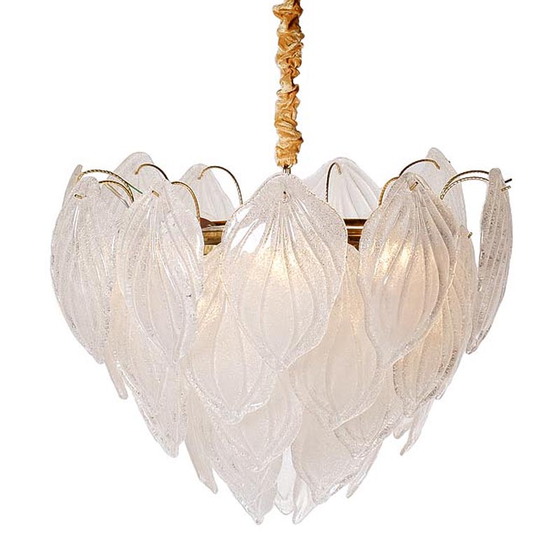 Люстра Textured Glass Chandelier Petal 8 Глянцевое золото в Ульяновске | Loft Concept 