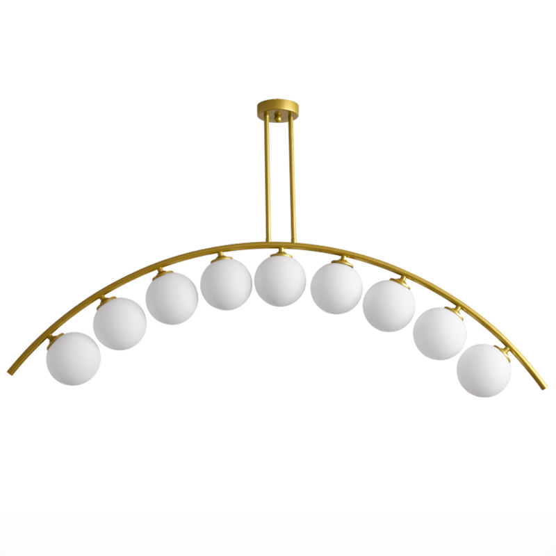 Светильник Ceiling lamp arc and balls Золотой Белое матовое стекло в Ульяновске | Loft Concept 