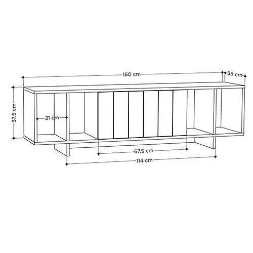 ТВ-тумба с откидной дверцей и 4-мя полками ZITANO TV STAND OAK в Ульяновске