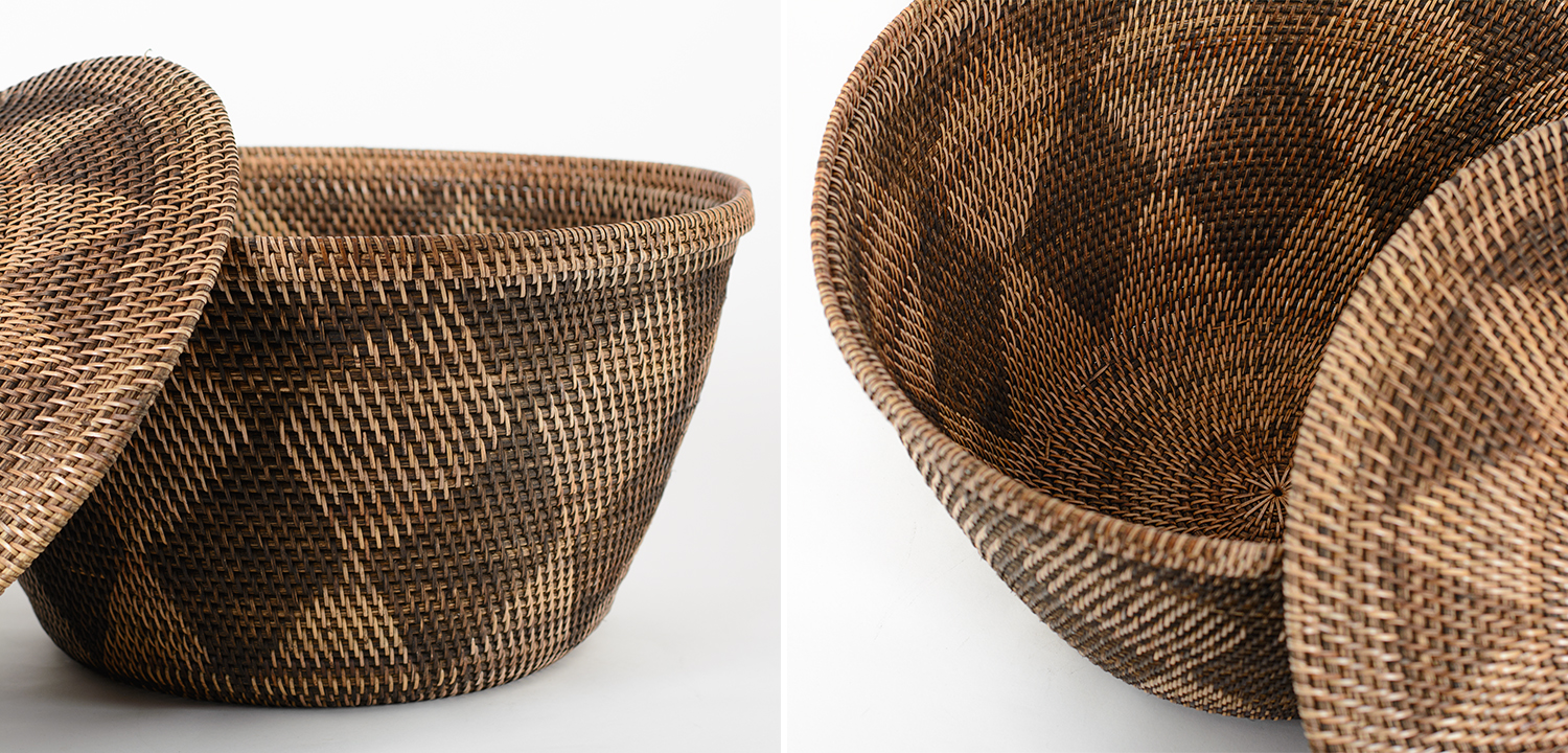 Корзина плетеная с крышкой - фото