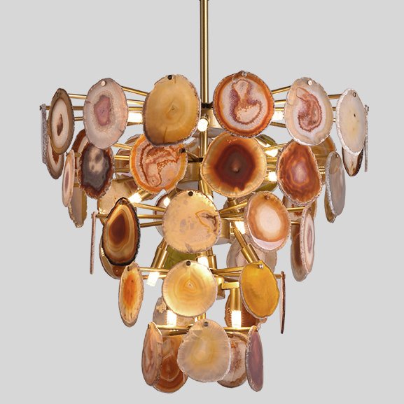 Люстра MARJORIE SKOURAS BEBE CHANDELIER AGATE natural Золотой в Ульяновске | Loft Concept 