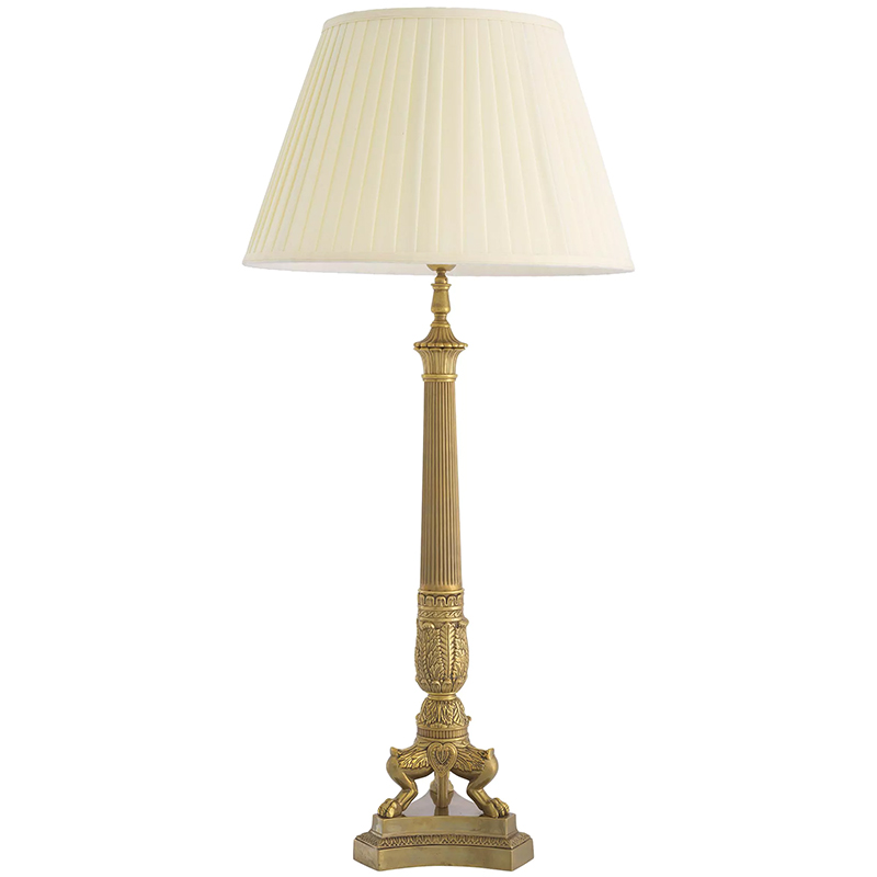 Настольная лампа Eichholtz Table Lamp Marchand Brass Латунь Винтажная латунь Кремовый в Ульяновске | Loft Concept 