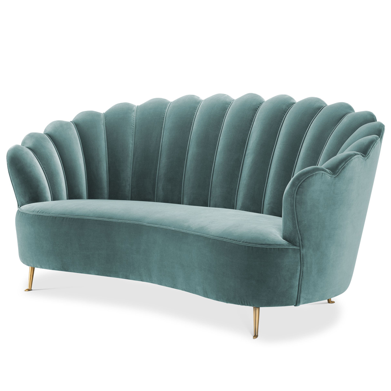 Диван Eichholtz Sofa Messina Turquoise Бирюзовый Латунь в Ульяновске | Loft Concept 