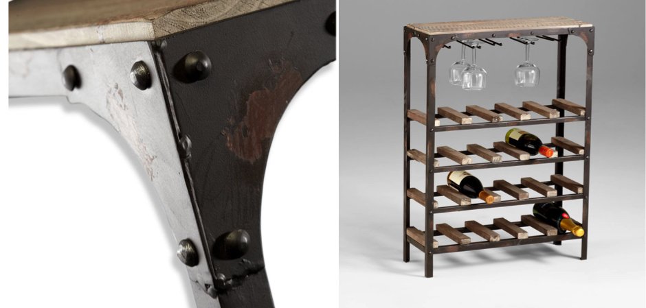 Стеллаж Industrial Metal Rust Console Wine Rack Стеллаж Industrial Metal Rust Console Wine Rack - Loft-Concept в Ульяновске