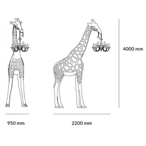 Торшер черный жираф в натуральную величину Giraffe Lamp large size в Ульяновске