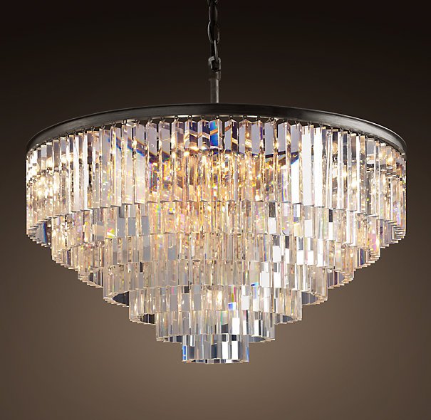 Люстра RH 1920s Odeon Clear Glass Fringe Chandelier - 80, 110 Черный в Ульяновске | Loft Concept 