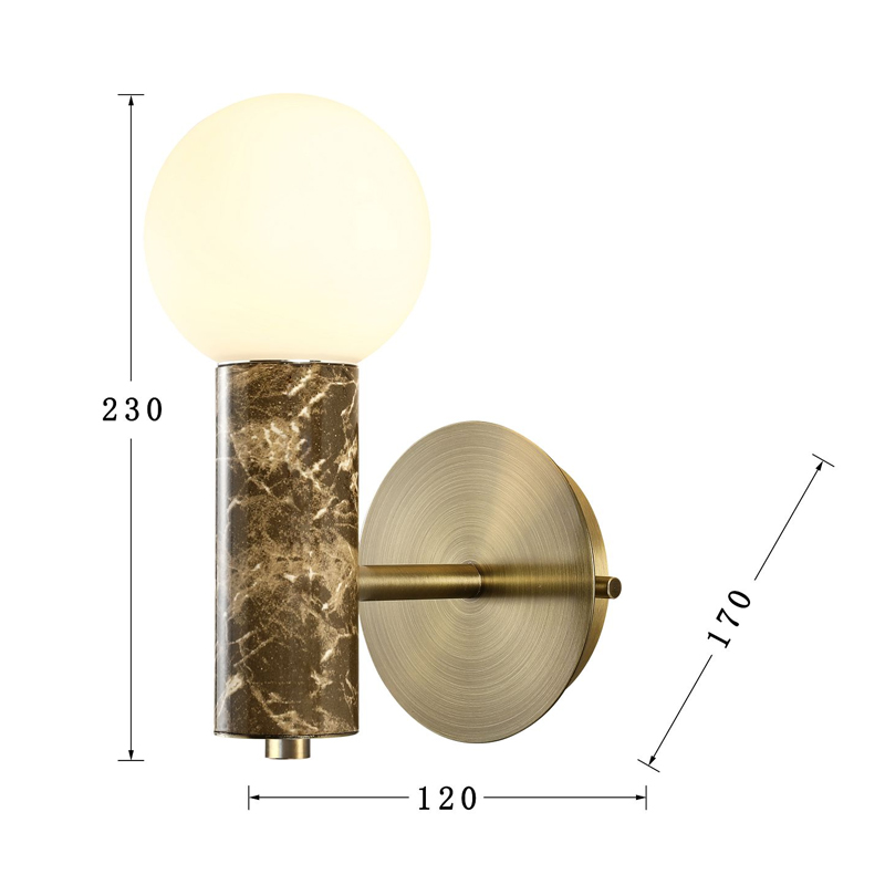 Бра с декором под коричневый мрамор Shaw Marble в Ульяновске
