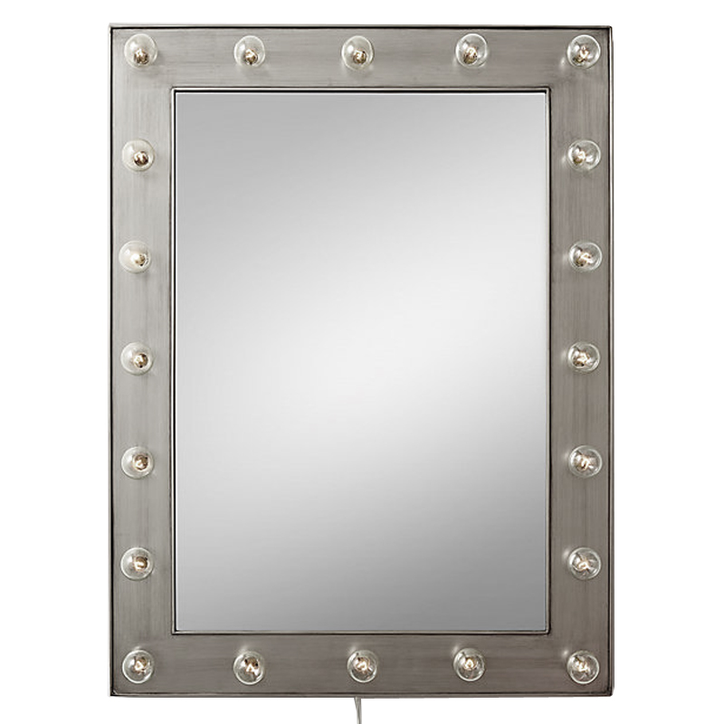 Зеркало с подсветкой Restoration Hardware ILLUMINATED Mirror Pewter Никель Сатин в Ульяновске | Loft Concept 