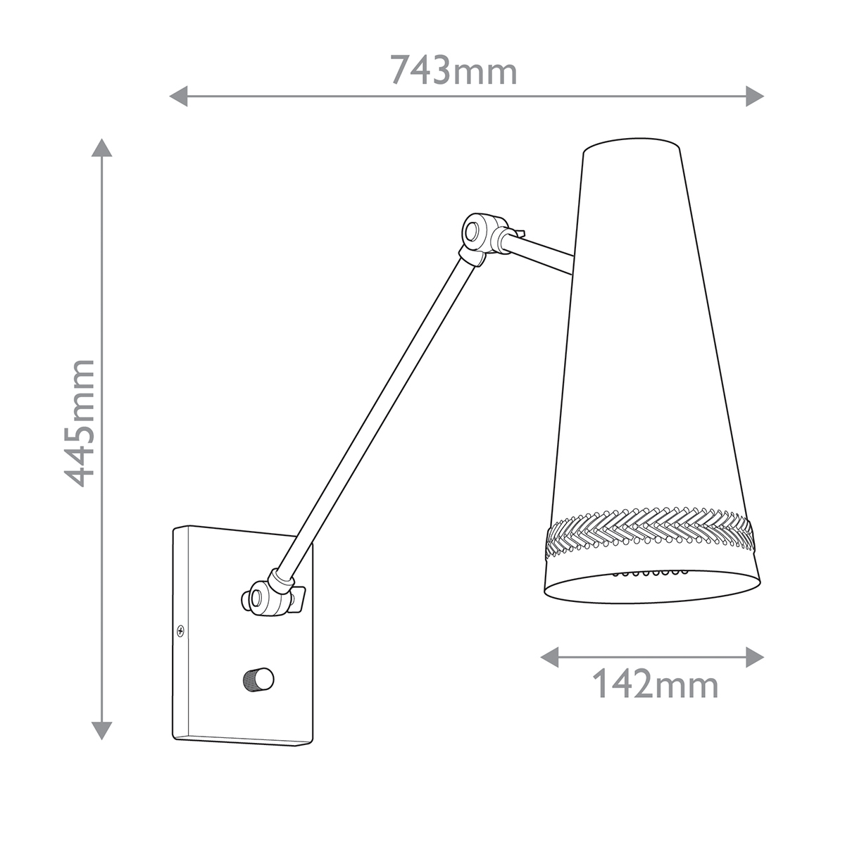 Бра черного цвета с конусным металлическим плафоном Alora в Ульяновске