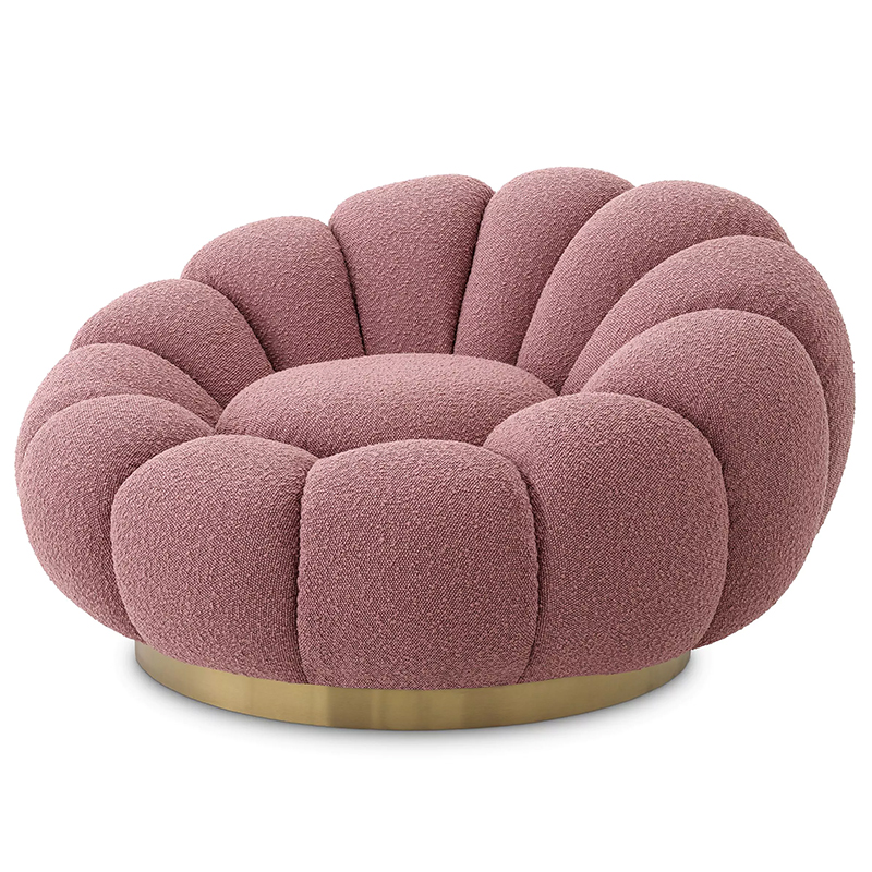 Кресло Eichholtz Swivel Chair Mello Rose Дымчатая Роза Латунь в Ульяновске | Loft Concept 