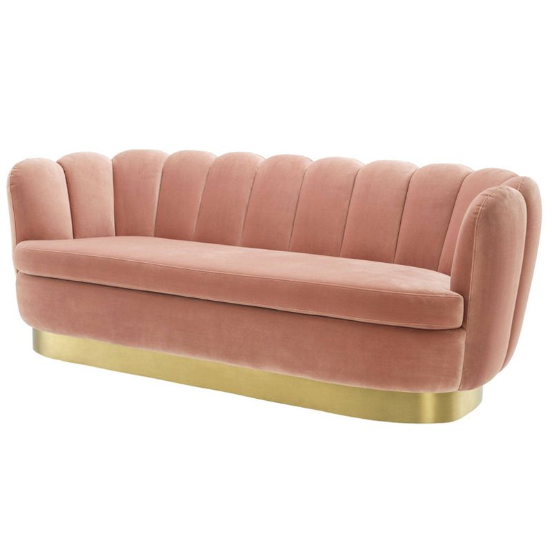 Диван Eichholtz Sofa Mirage nude Розовый пастельный Латунь в Ульяновске | Loft Concept 