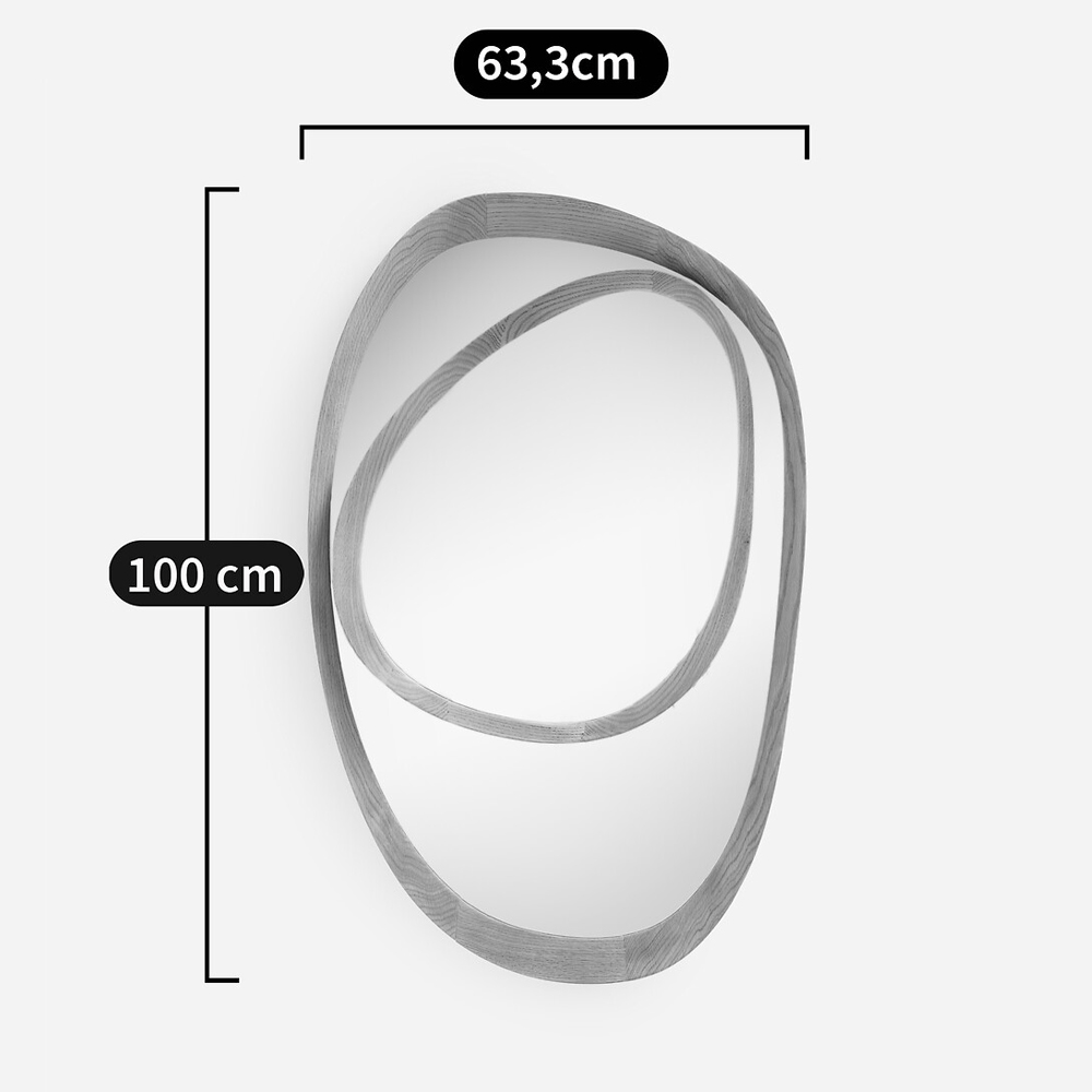 Ассиметричное зеркало в дубовой раме Infinity Symbol в Ульяновске