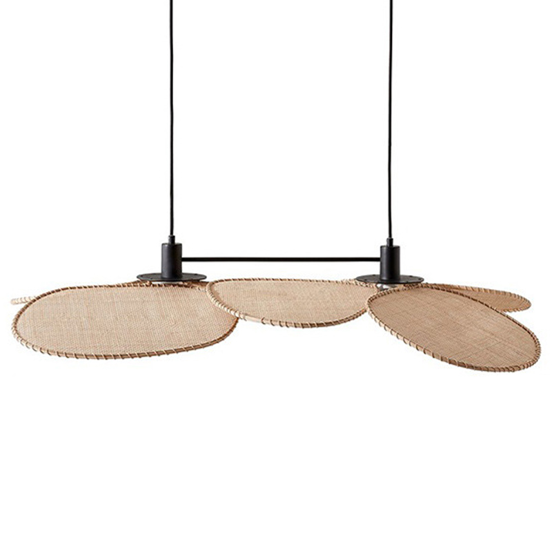 Подвесной светильник Takibi Two Lamp Pendant Древесина Черный Бежевый в Ульяновске | Loft Concept 